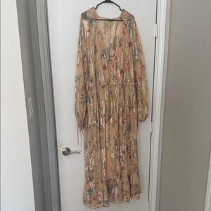 ASOS Curve Floral Print Long Sleeve Dress